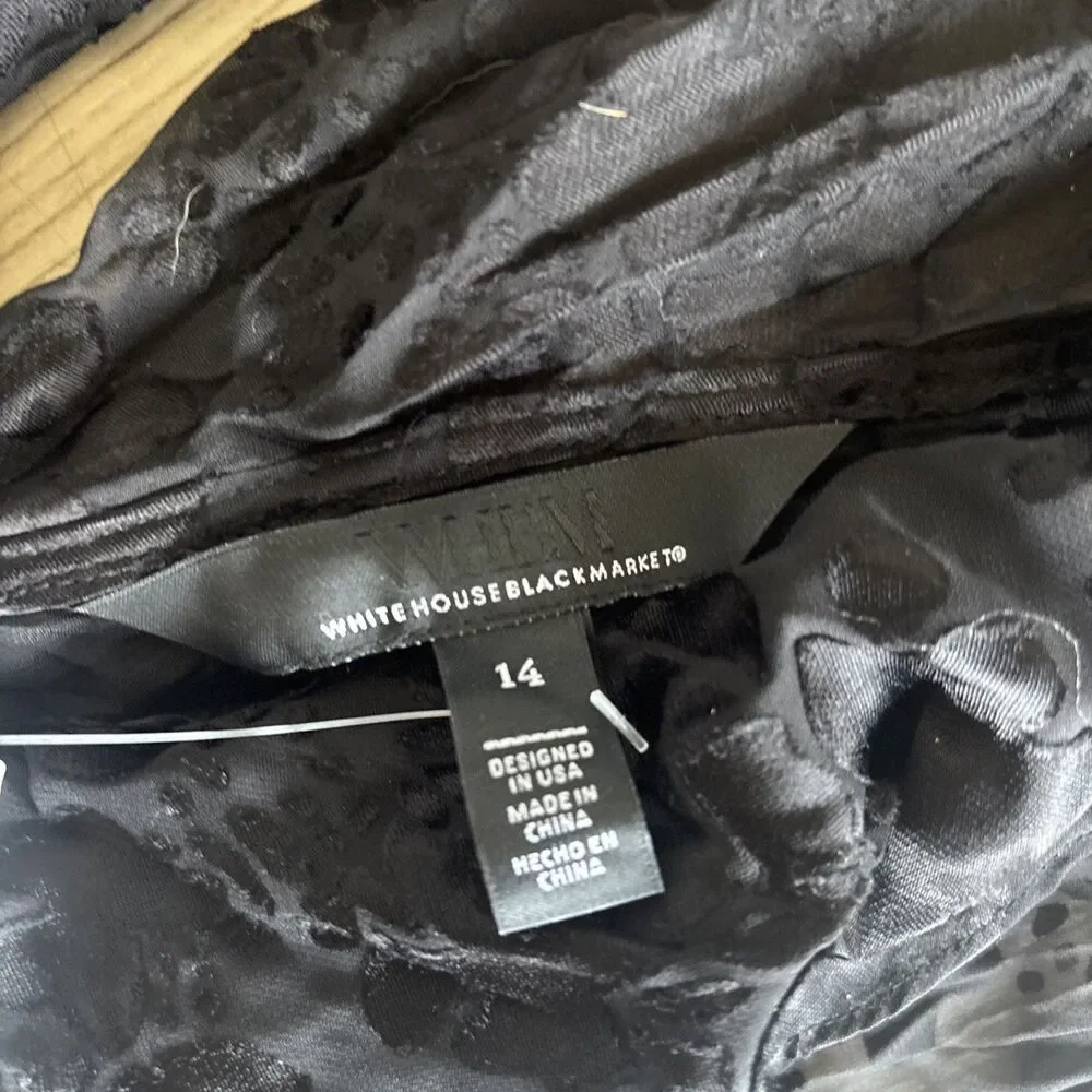 NWT White House Black Market Sleeveless Burnout Wrap Midi Dress Size 14 - Picture 8 of 11